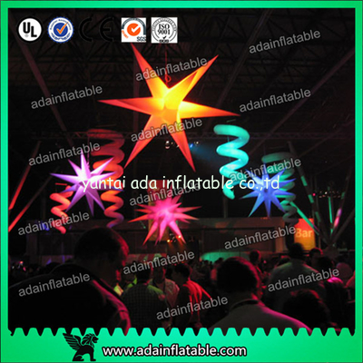 Event Ceiling Inflatable Stage Decoration LED Star Light With 210T Polyester Cloth