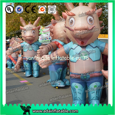 2m Inflatable Dragon Cartoon Walking Dragon Costume For Promotion