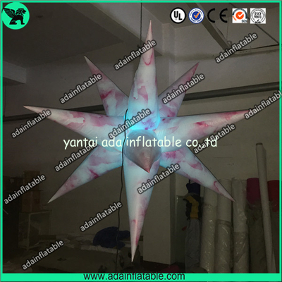 1.5m Pink 210T Polyester Inflatable Star For Club Event Hanging Decoration