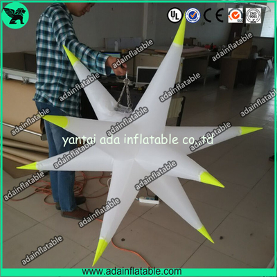Holiday Event Decoration 210T White 1.5m Inflatable Star With LED Light