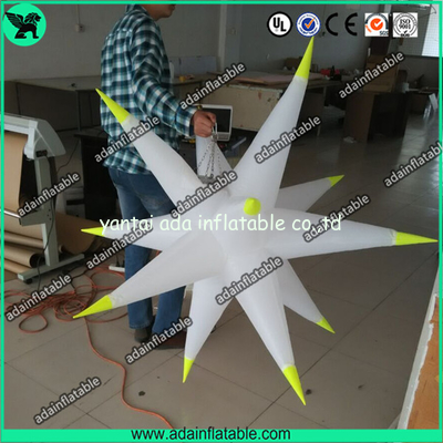 Holiday Event Decoration 210T White 1.5m Inflatable Star With LED Light
