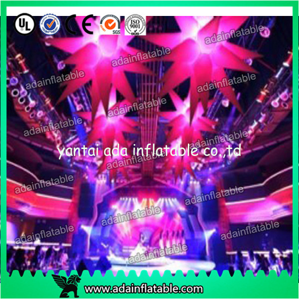 Event Ceiling Inflatable Stage Decoration LED Star Light With 210T Polyester Cloth