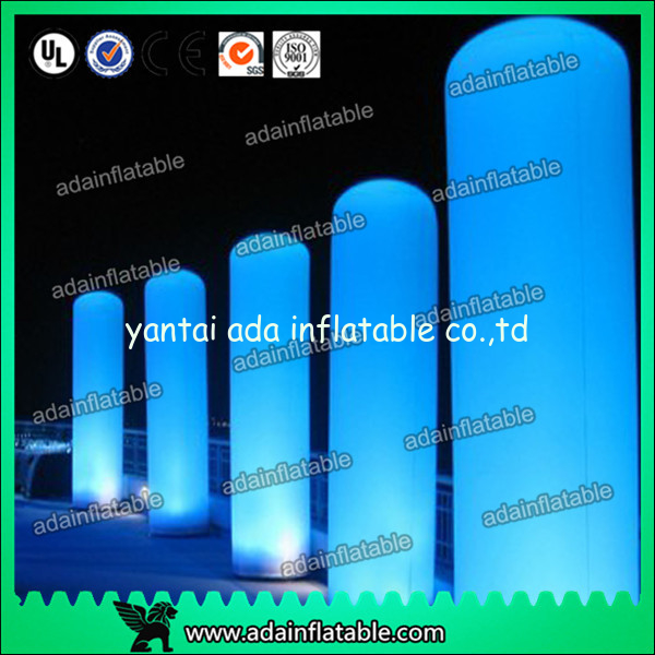Outdoor Event Decoration Oxford Cloth White LED Light Inflatable Pillar