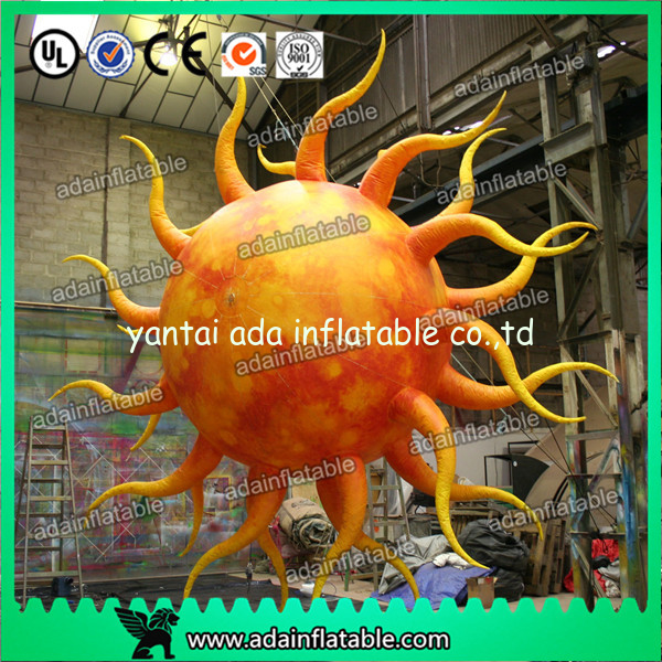 2M Oxford Inflatable Sun With LED Light For Event Hanging Decoration