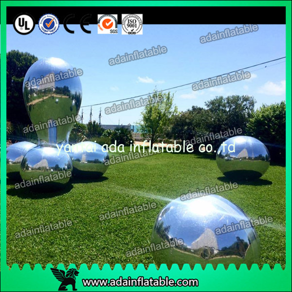 Silver Fabric Inflatable Mirror Ball Fire - Retardant For Fashion Show Decoration