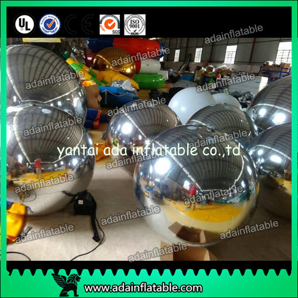 Festivals Inflatable Event Mirror Ball With Sliver Color , Inflatable Mirrored Sphere