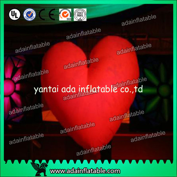 Night Club Valentine's Day Event Hanging Red Lighting 1m Inflatable Heart Decoration