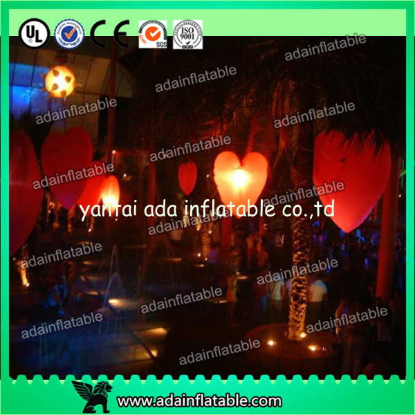 Hanging Lighting Inflatable Heart For Club Event/Party/Stage/ Decoration