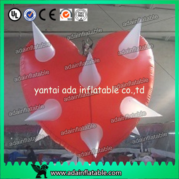 1.5m Inflatable Heart With LED Light For Valentine's Day Event Hanging Decoration