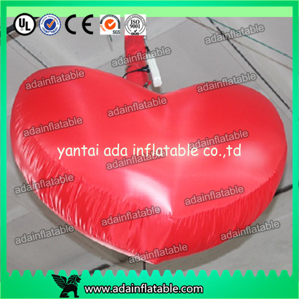 1m/3ft Hanging Inflatable Red Heart With LED Light For Club Event Decoration