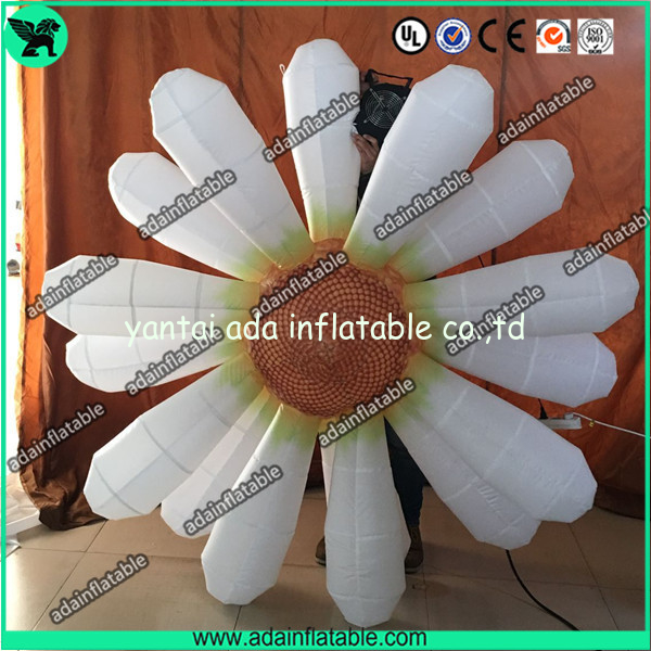 2m Beautiful White Flower Inflatable Led Light For Party Wedding Decoration With Blower