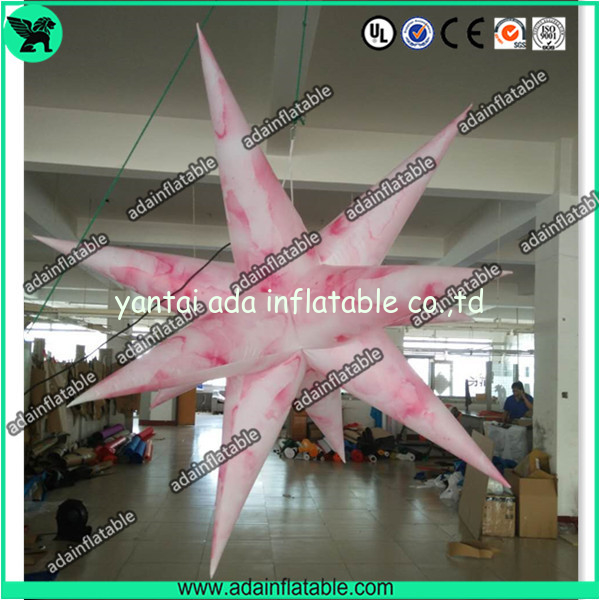 1.5m Pink 210T Polyester Inflatable Star For Club Event Hanging Decoration