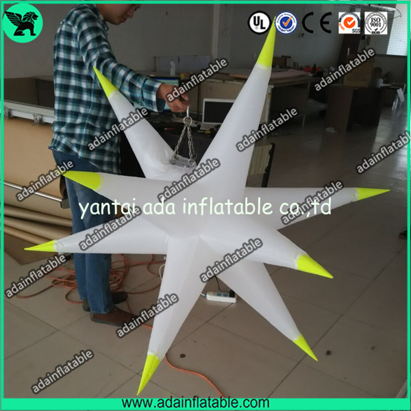 Holiday Event Decoration 210T White 1.5m Inflatable Star With LED Light