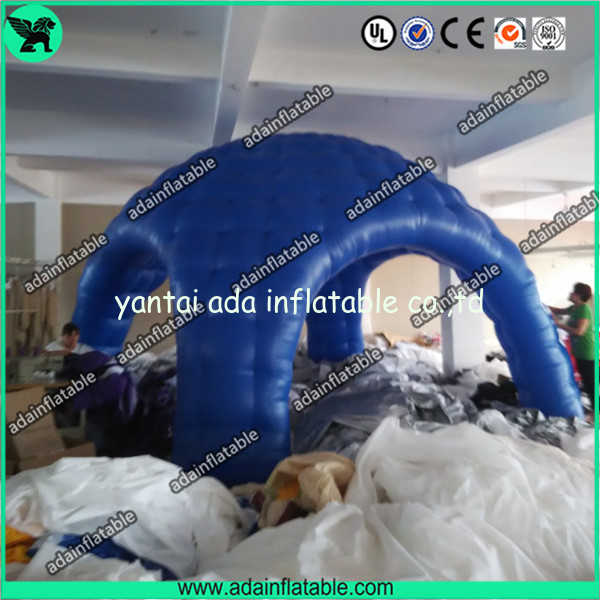 Blue PVC Coated Nylon Or PVC Tarpaulin Inflatable Igloo Tent Inflatable Dome Tent For Out