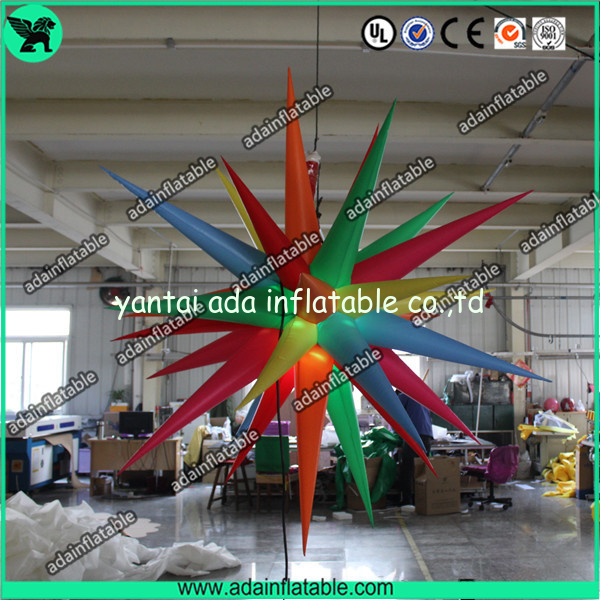 Colorful Inflatable Rainbow Star For Wedding Hanging Decoration